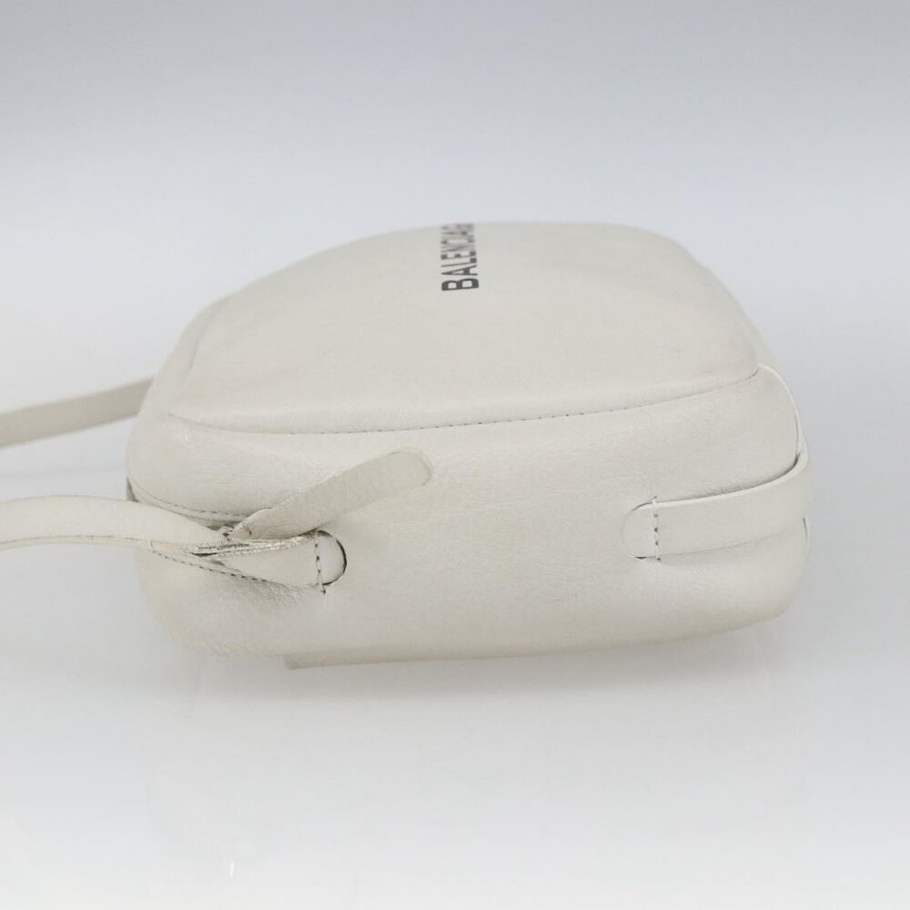 Authentic BALENCIAGA Shoulder Bag Leather White Silver 489812 - Picture 11 of 16